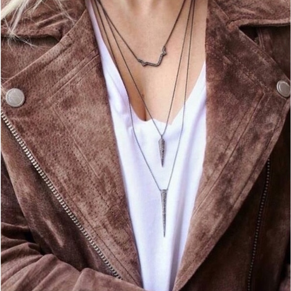 Stella & Dot | Gunmetal Hematite Black Pavé Versatile 3-in-1 Necklace Re… - Picture 10 of 13